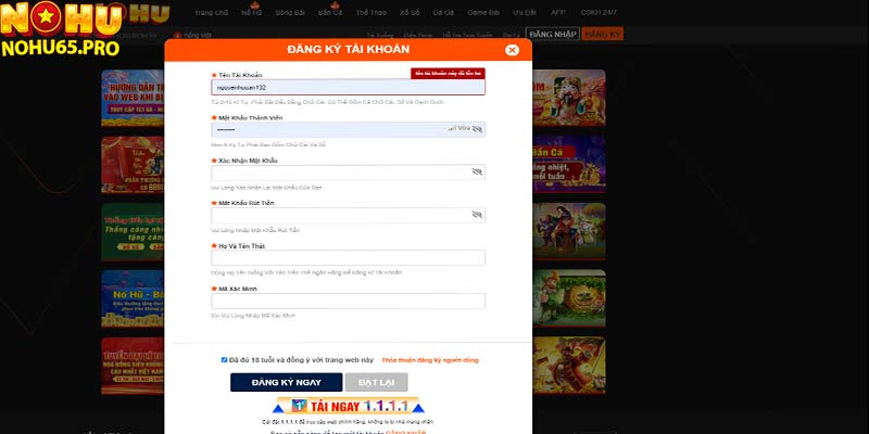 Hướng Dẫn Đăng Ký & Đăng Nhập Nohu65 Siêu Nhanh